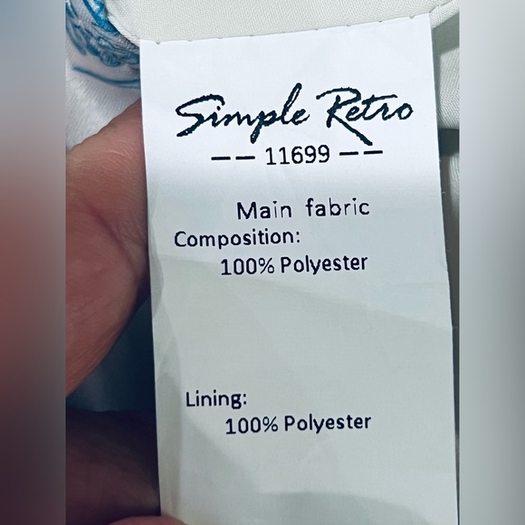 SIMPLE RETRO MILA ELEGANT SQUARE NECK CONTRAST PRINT DRESS SIZE S - Picture 13 of 16